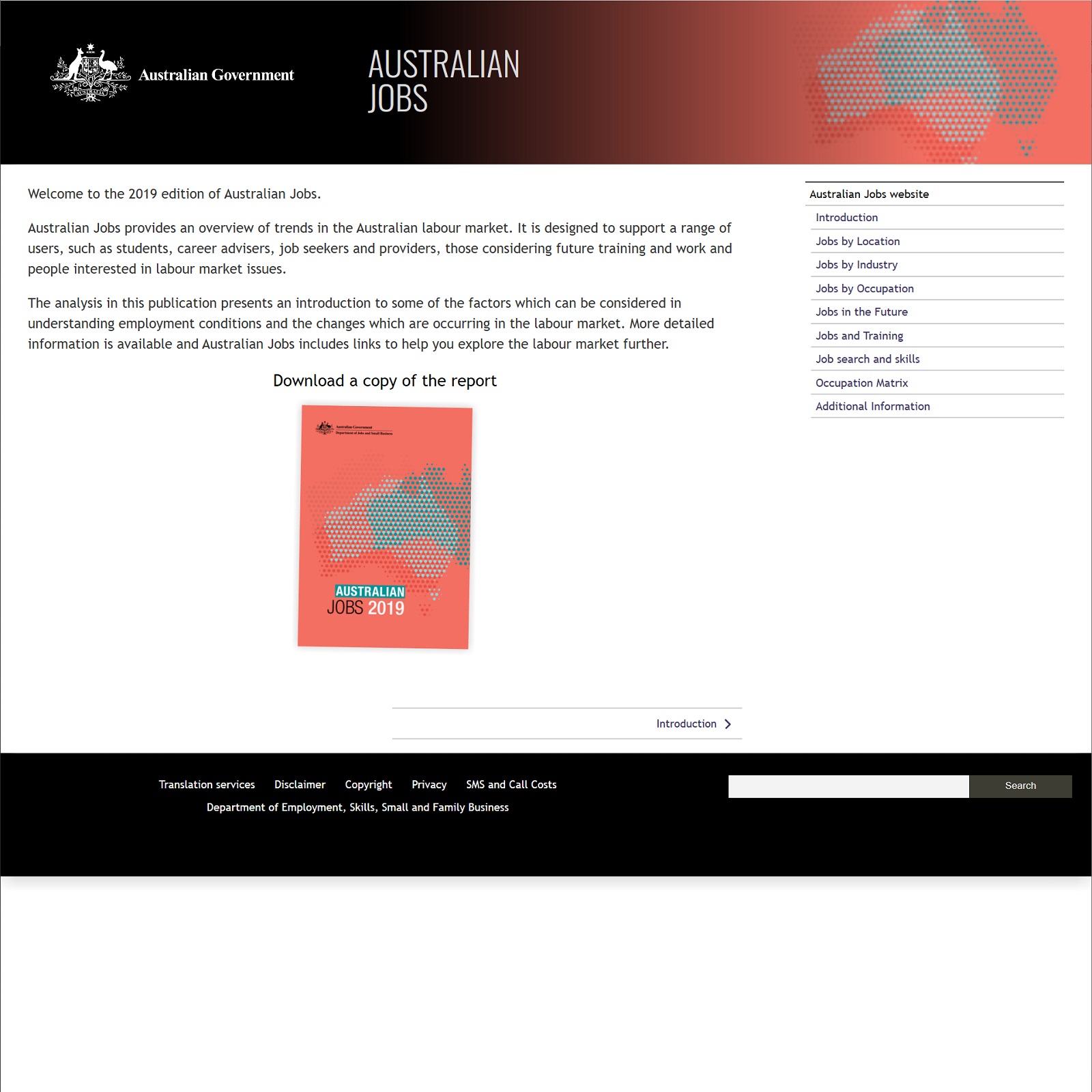 Australian Jobs website screenshot