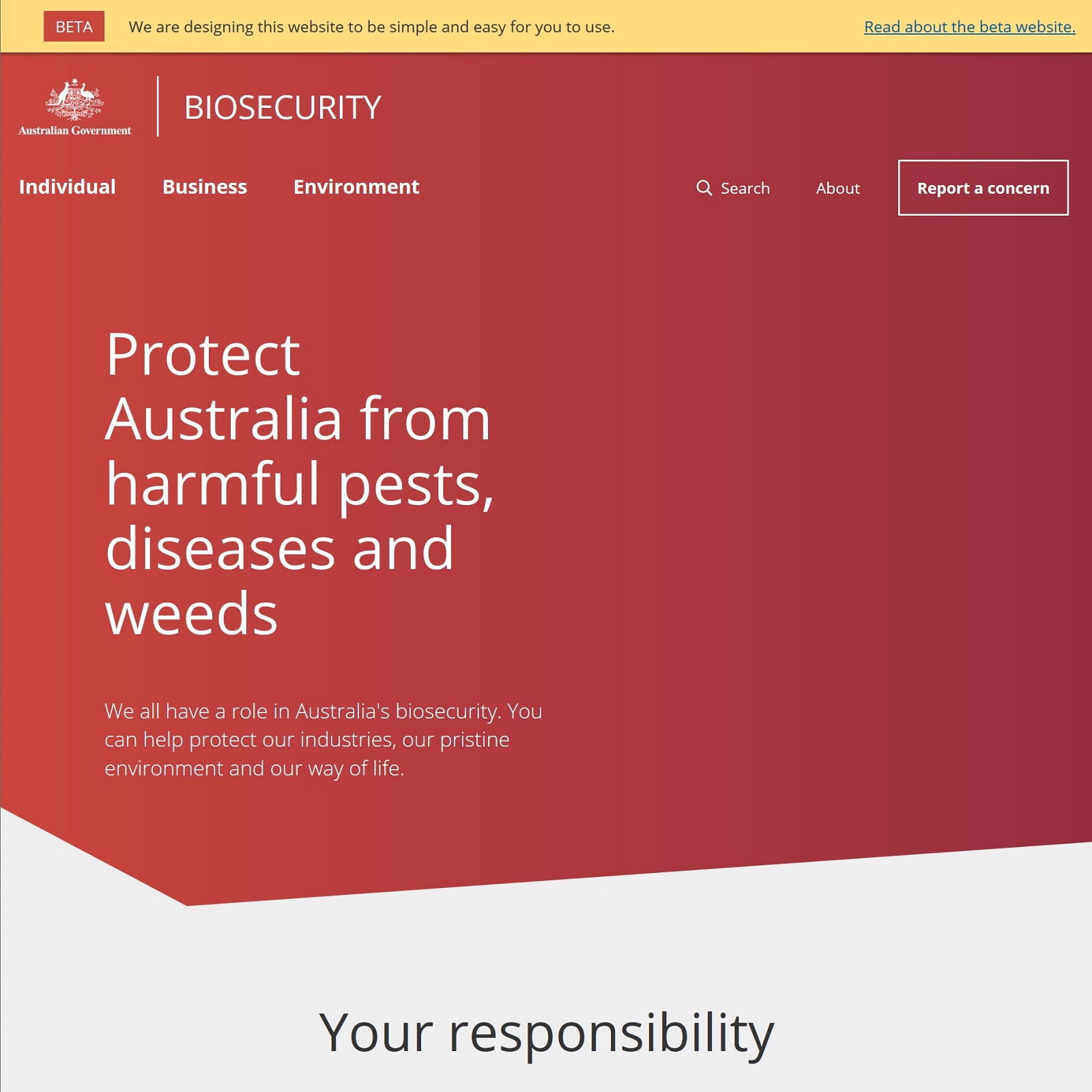 Inspector General of Biosecurity - Beta website screenshot