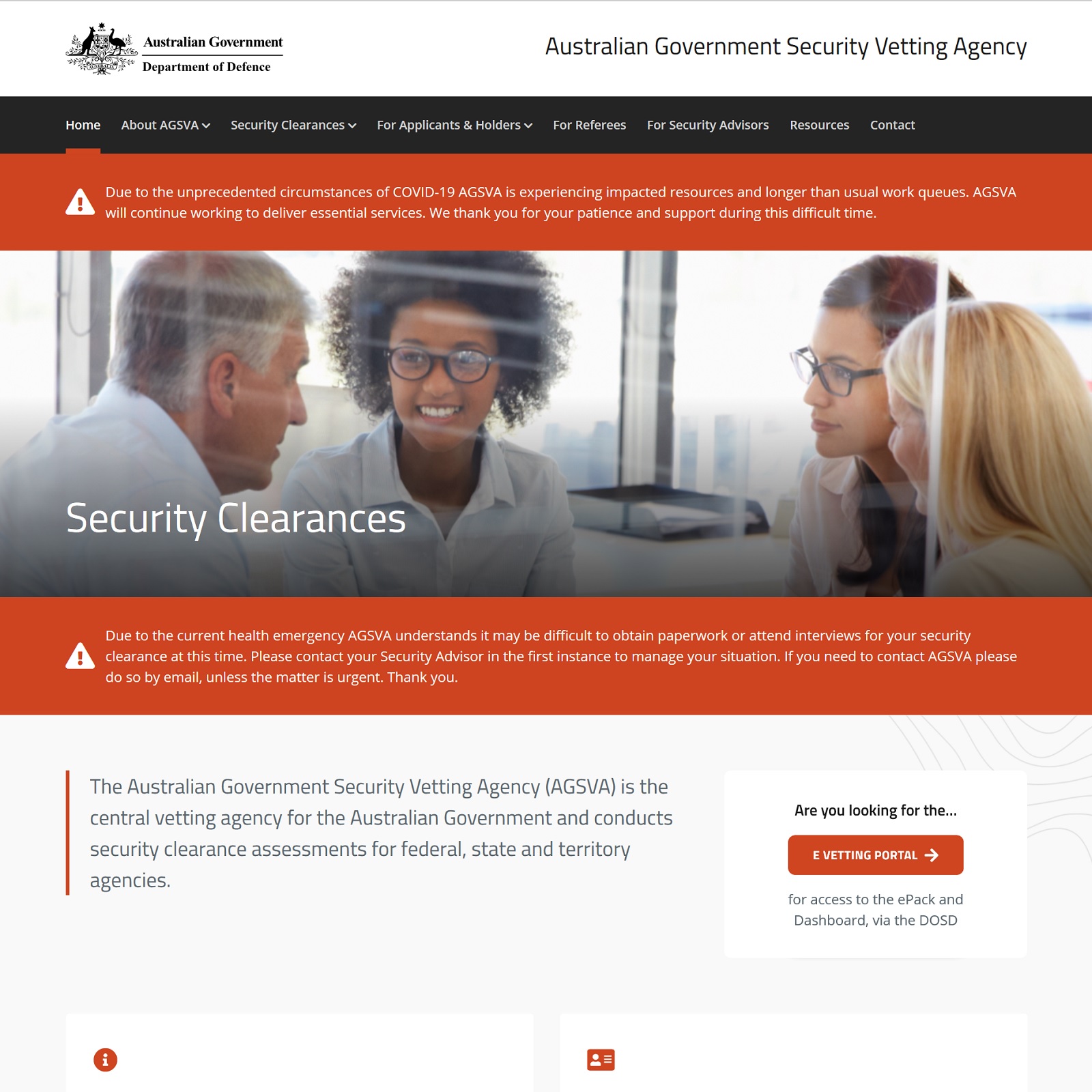 Department of Defence - Beta website screenshot