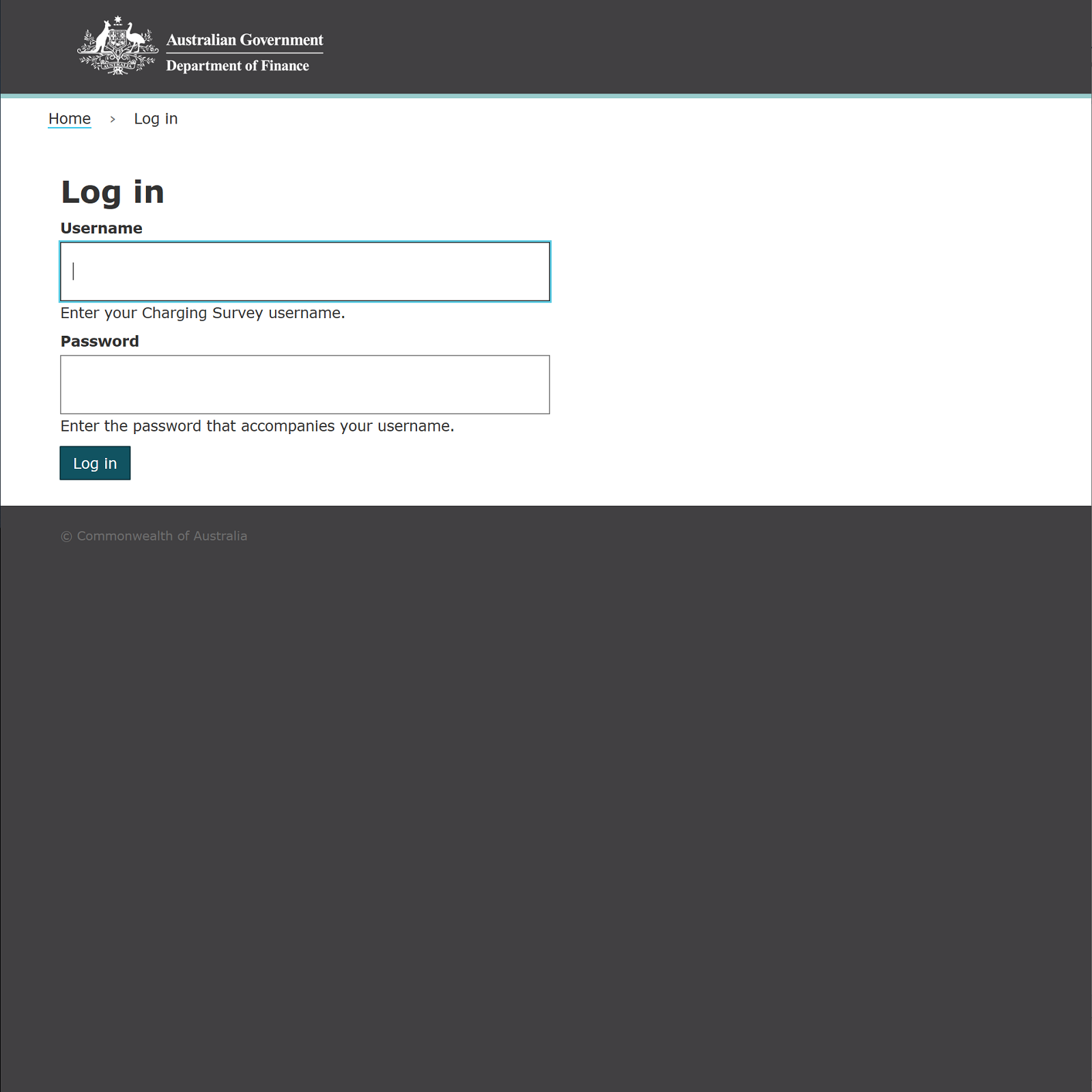 Charging Survey website screenshot