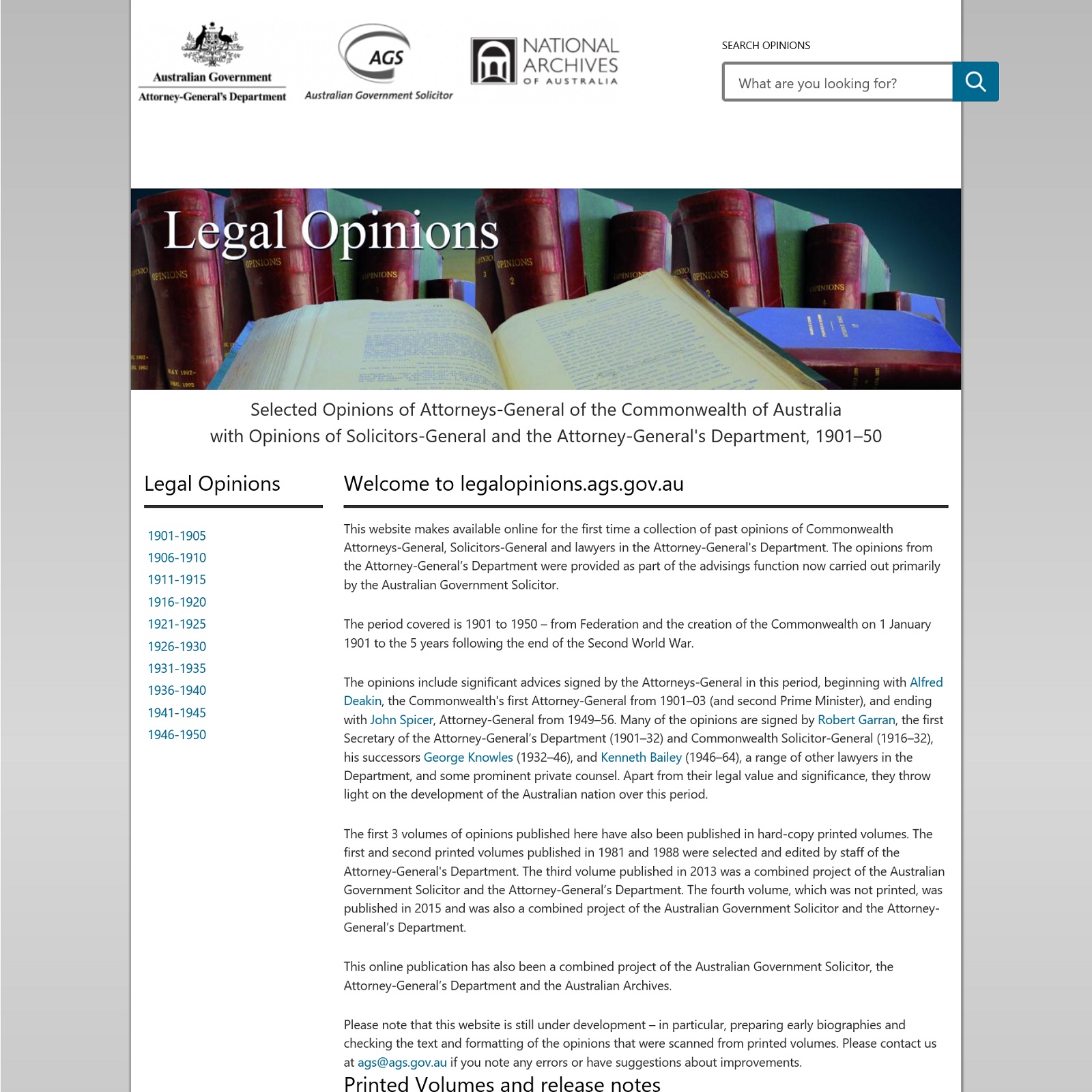 Legal Opinions website screenshot