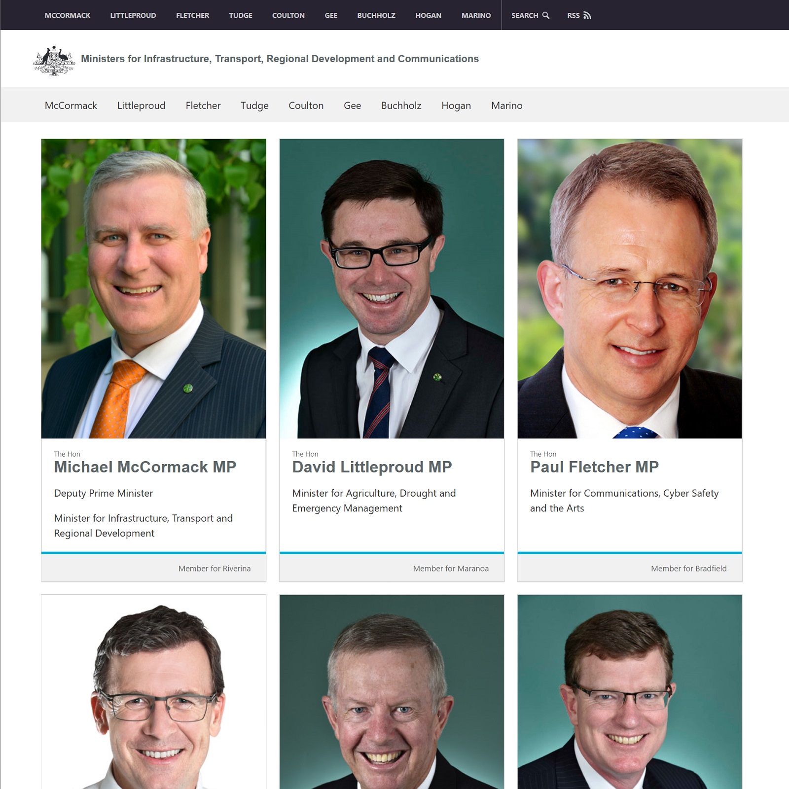 Infrastructure Minister website