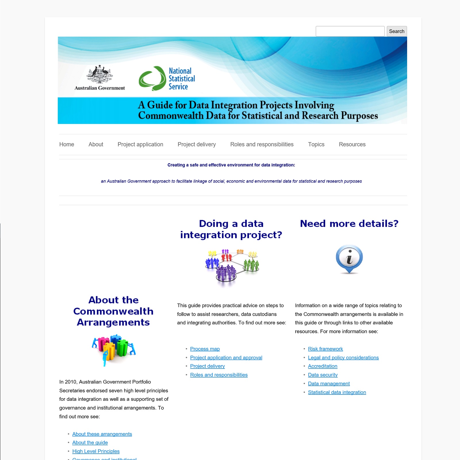 National Statistical Service website screenshot