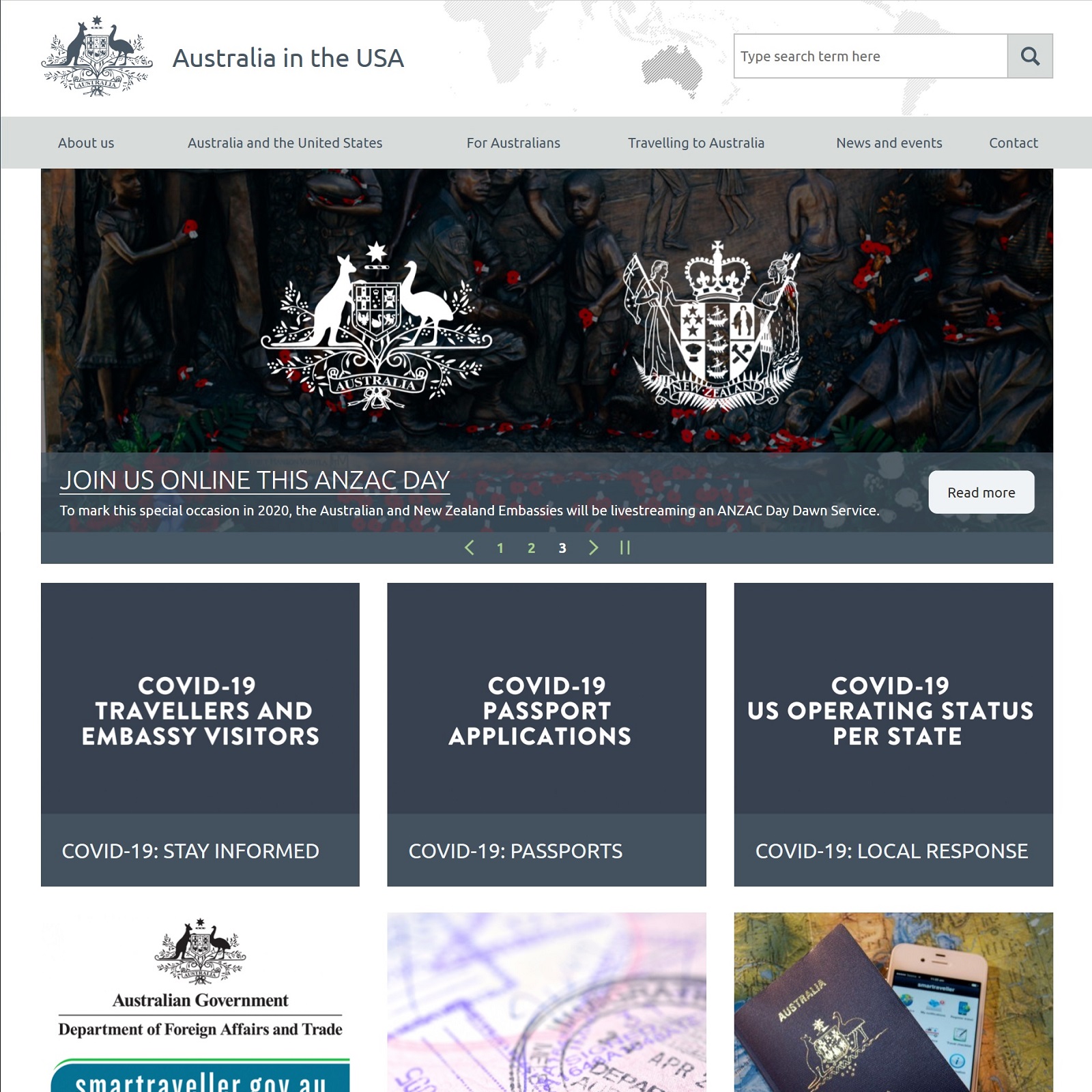 Embassy of Australia United States of America website screenshot