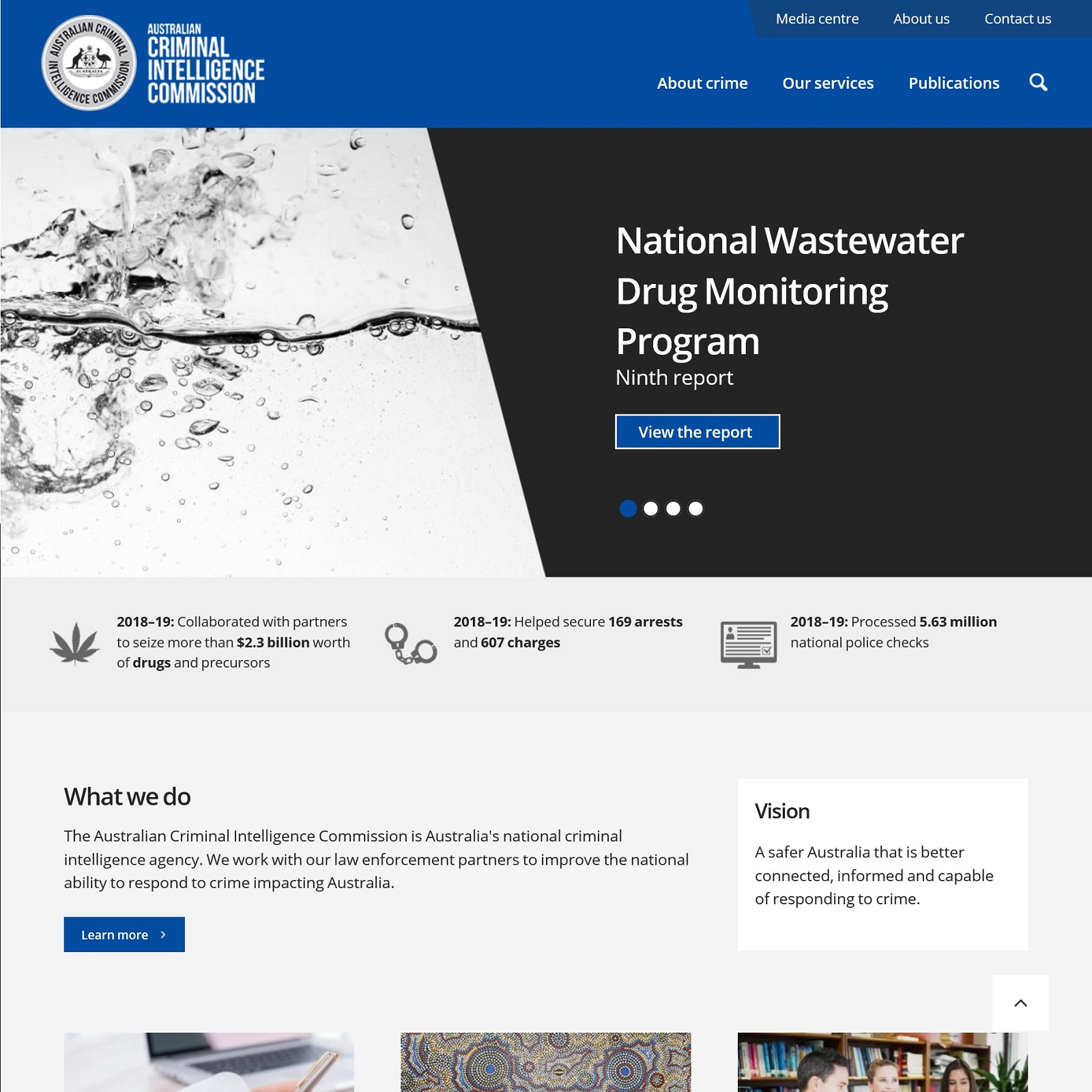 Australian Criminal Intelligence Commission website screenshot