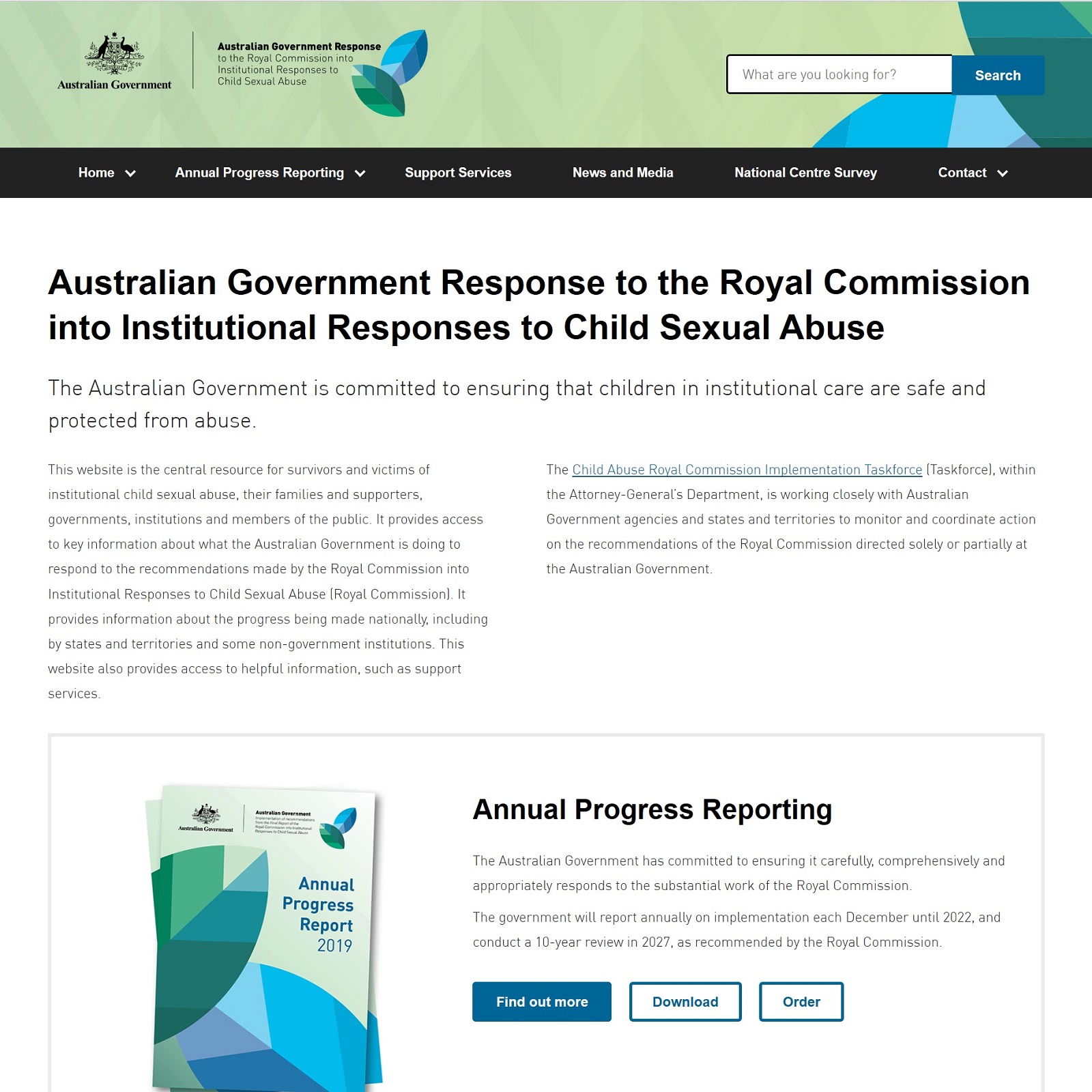 Australian Government Response to the Royal Commission into Institutional Responses to Child Sexual Abuse