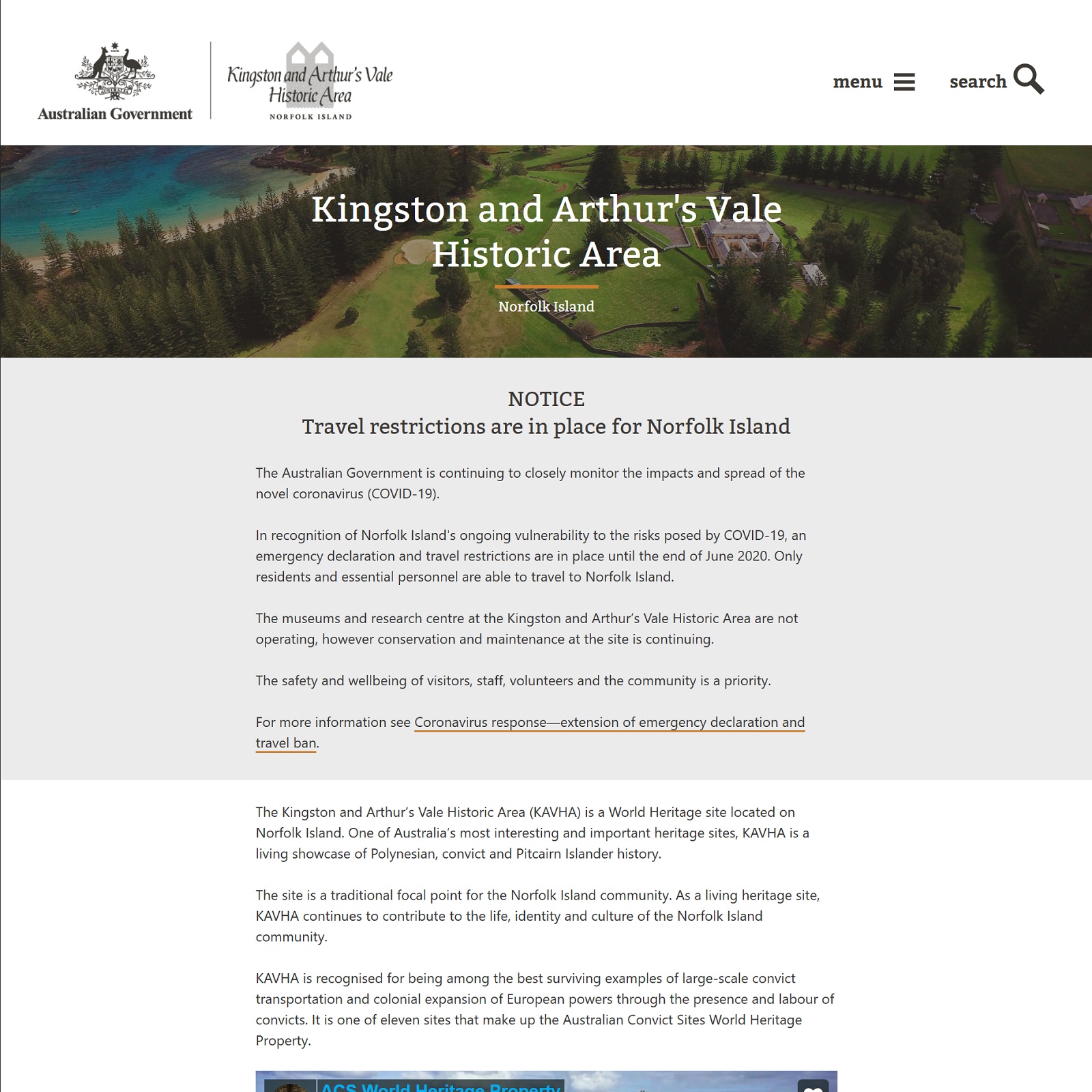 Kingston and Arthur’s Vale Historic Area