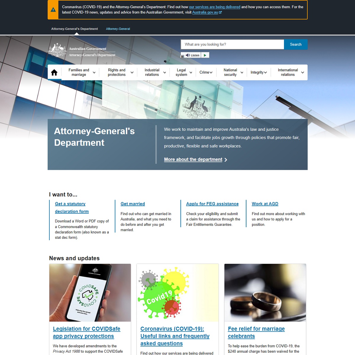 Attorney-General's Department website