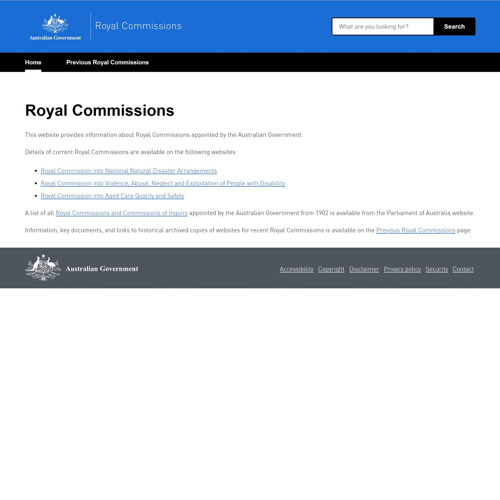Royal Commissions