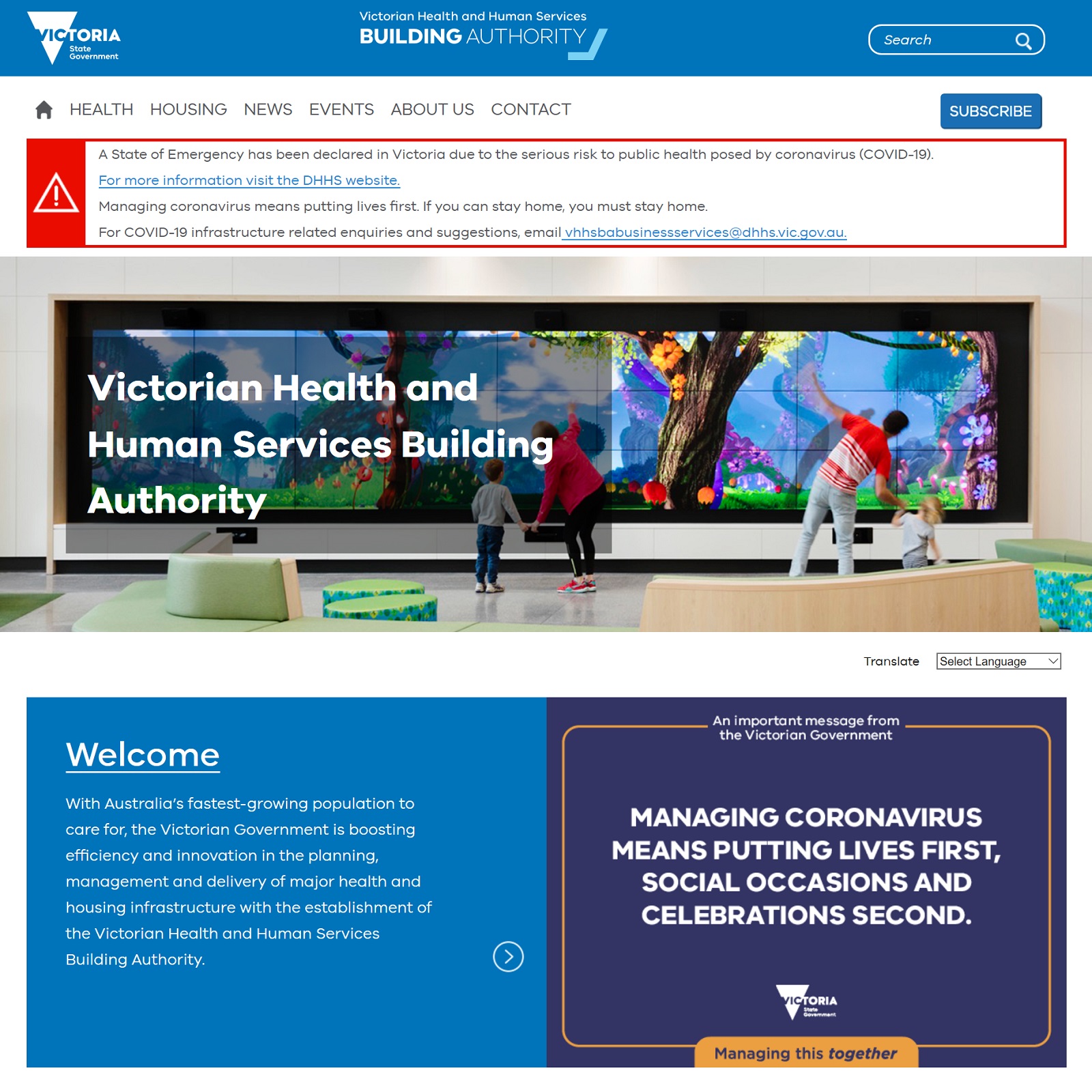 Victorian Health and Human Services Building Authority