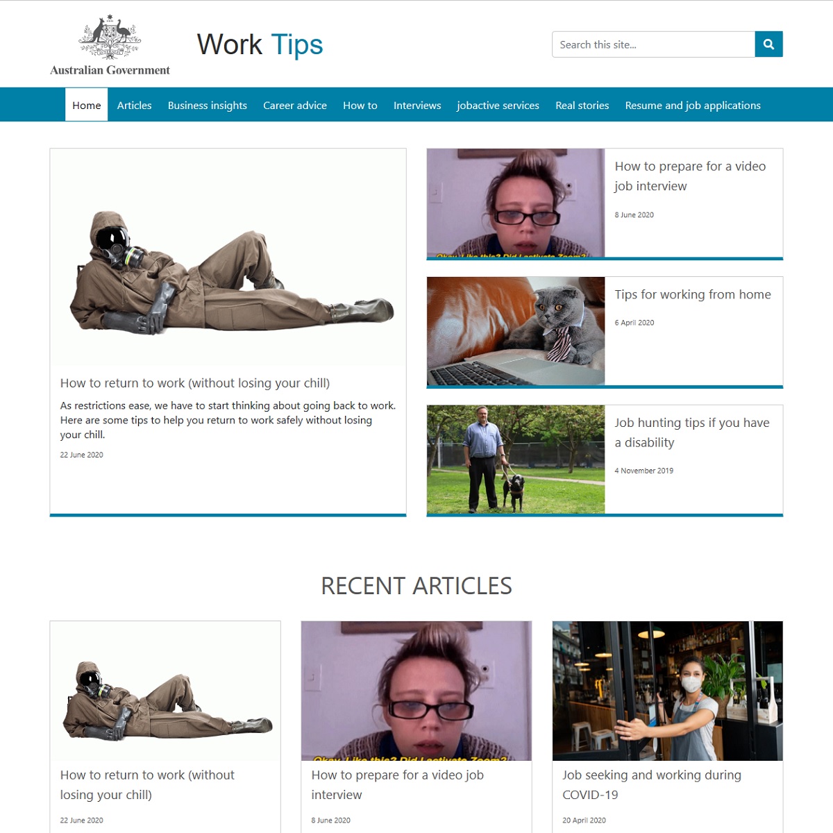 Work Tips website screenshot