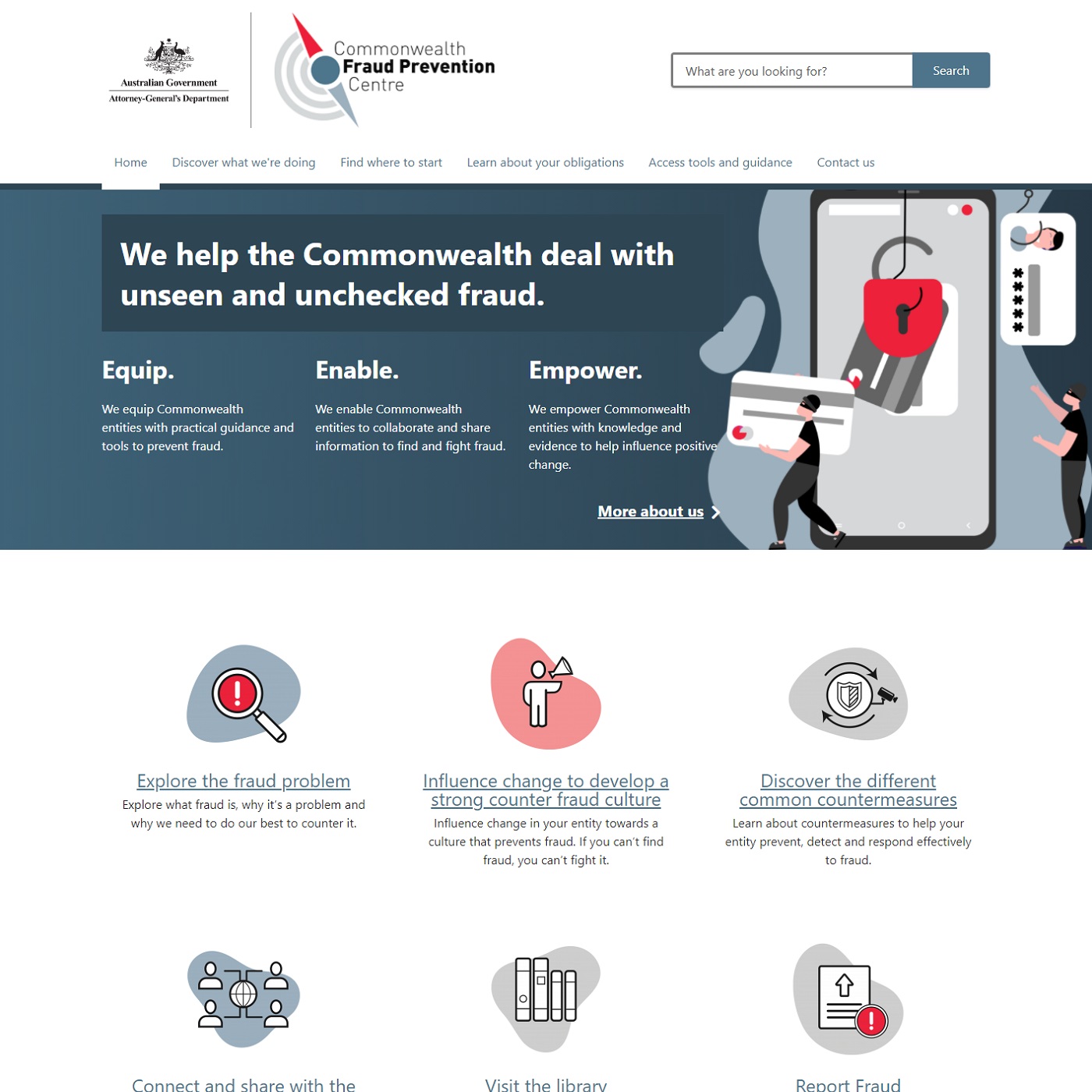 Commonwealth Fraud Prevention Centre website screenshot
