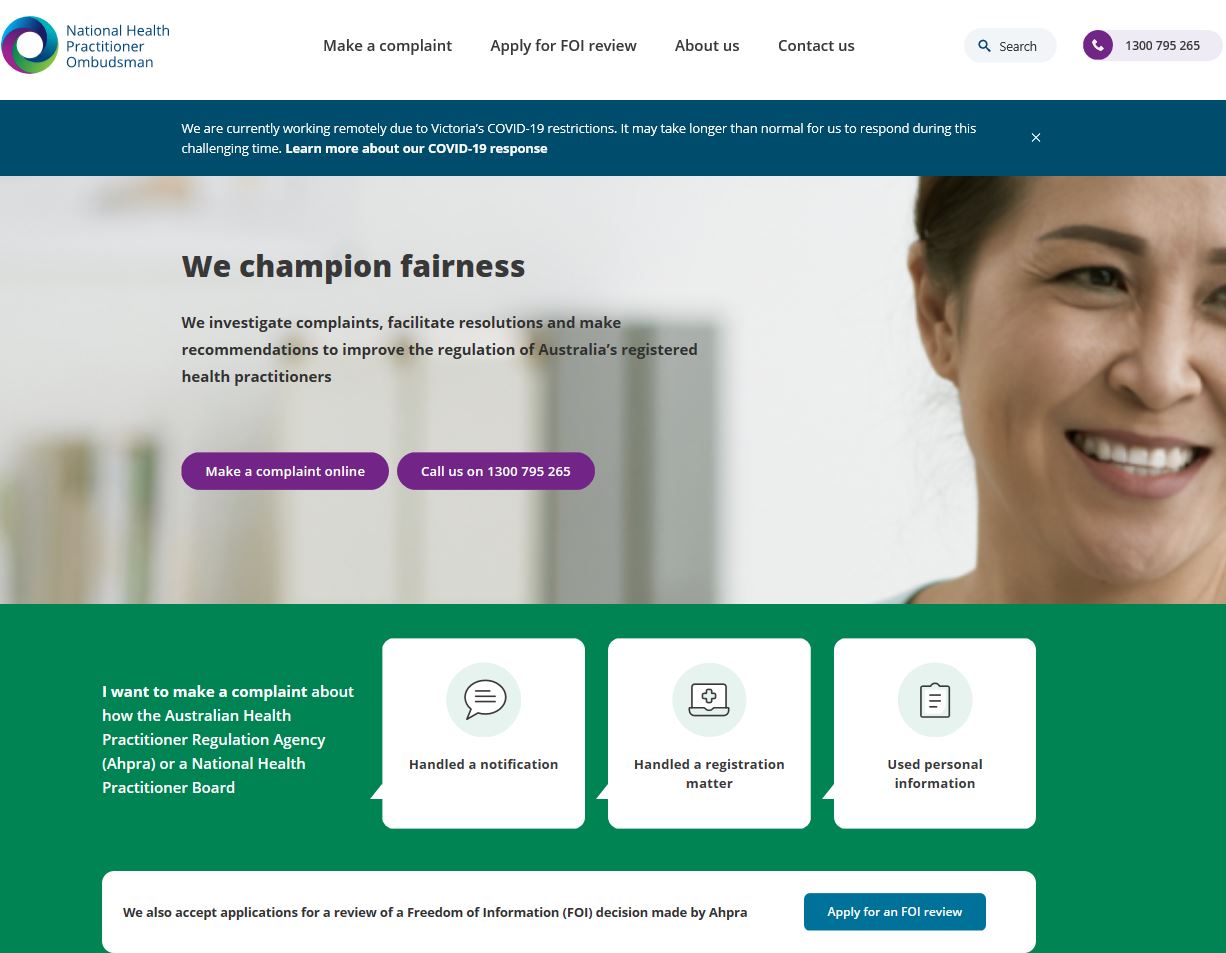 www.nhpo.gov.au home page screenshot