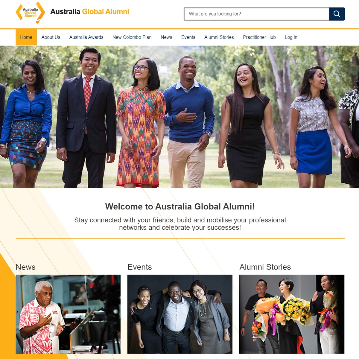 Global Alumni homepage screenshot