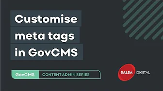 Customise Meta Tags in GovCMS