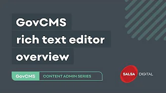 GovCMS rich text editor overview