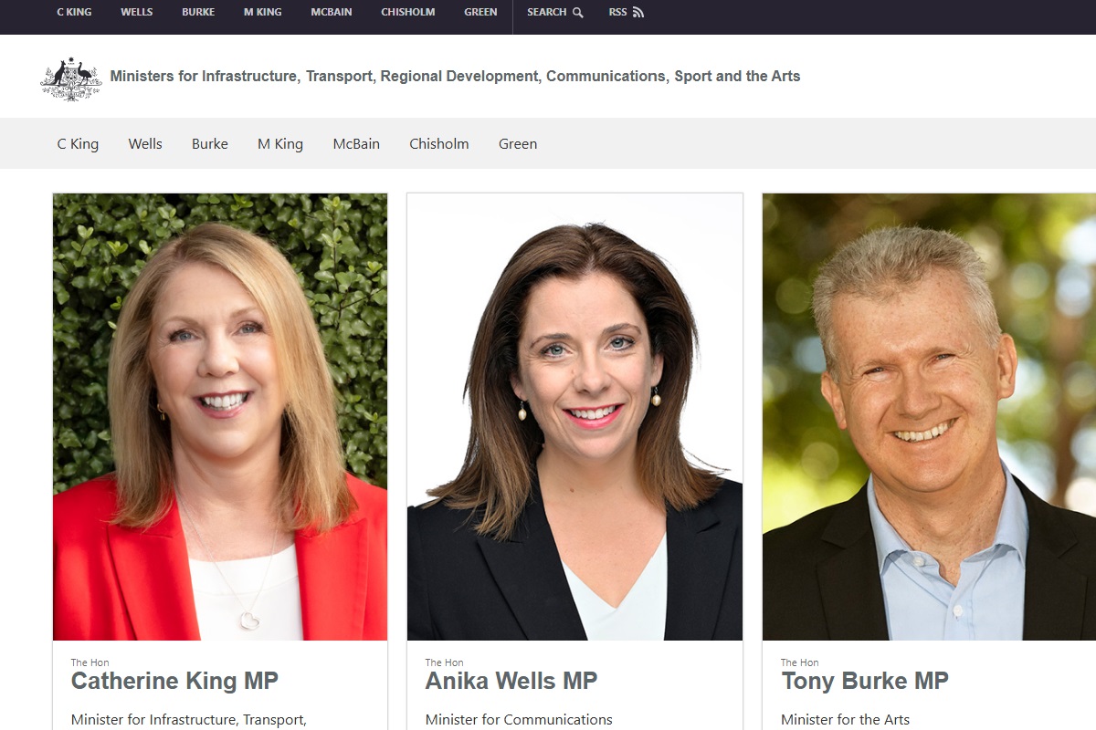 Ministers for Infrastructure, Transport, Regional Development, Sport and the Arts