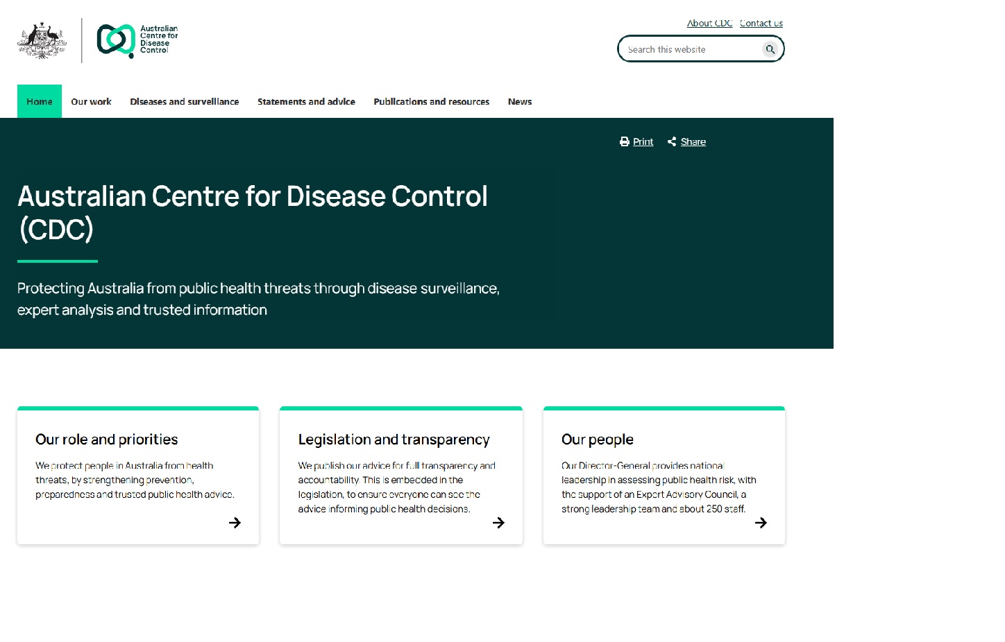 Australian Centre for Disease Control (CDC)