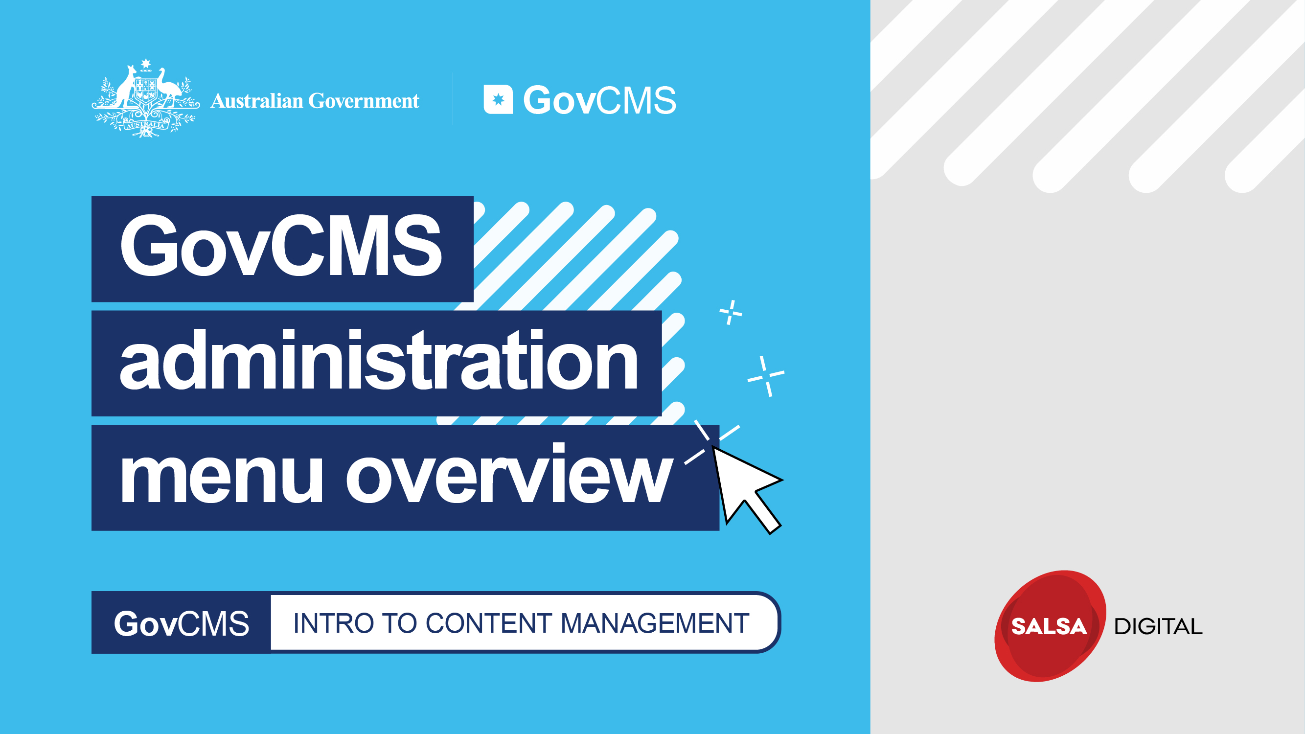 govcms administration menu overview