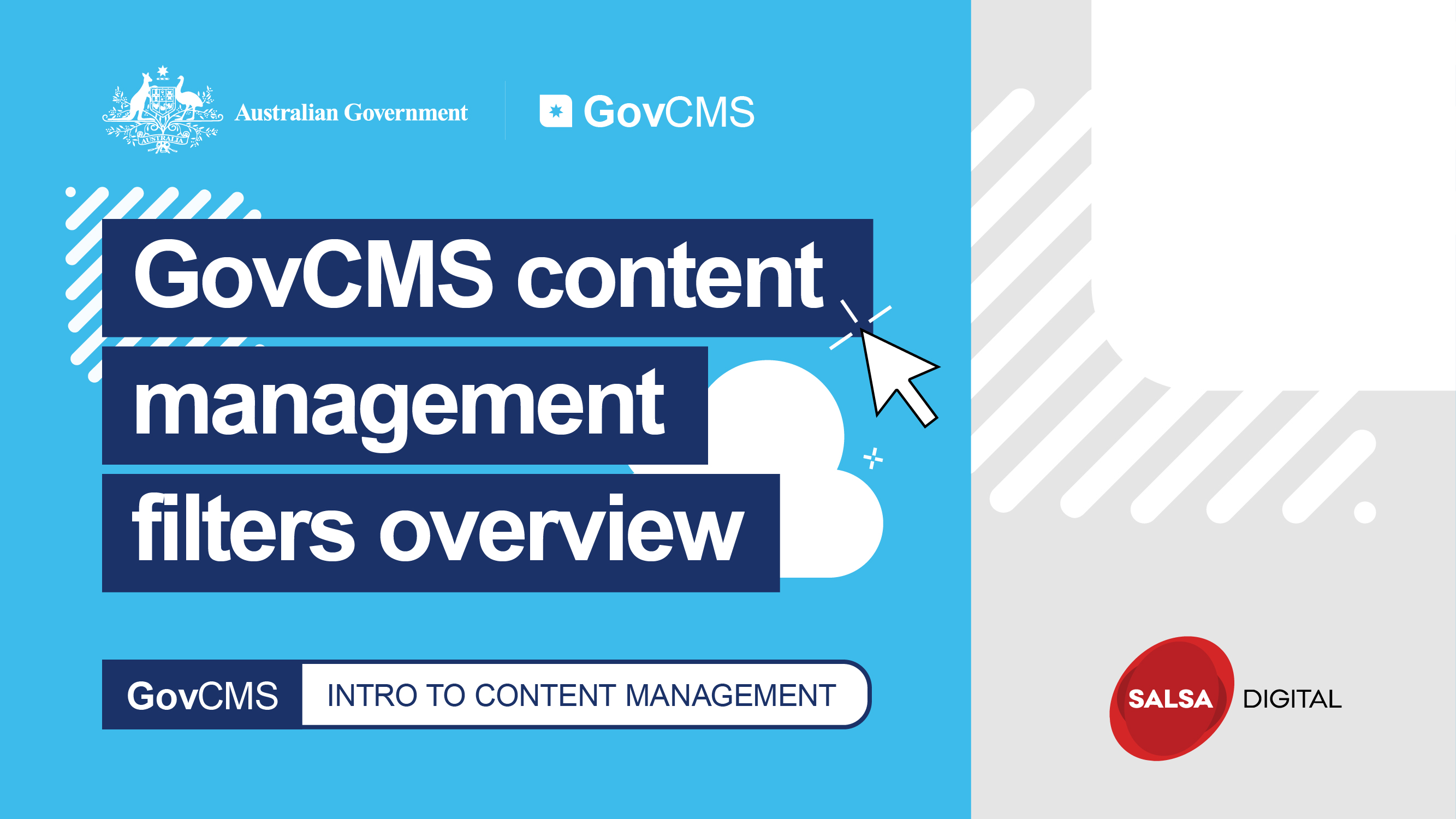 GovCMS content management filters overview