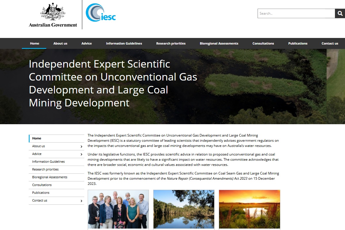 Independent Expert Scientific Committee on Unconventional Gas Development and Large Coal Mining Development (iesc)