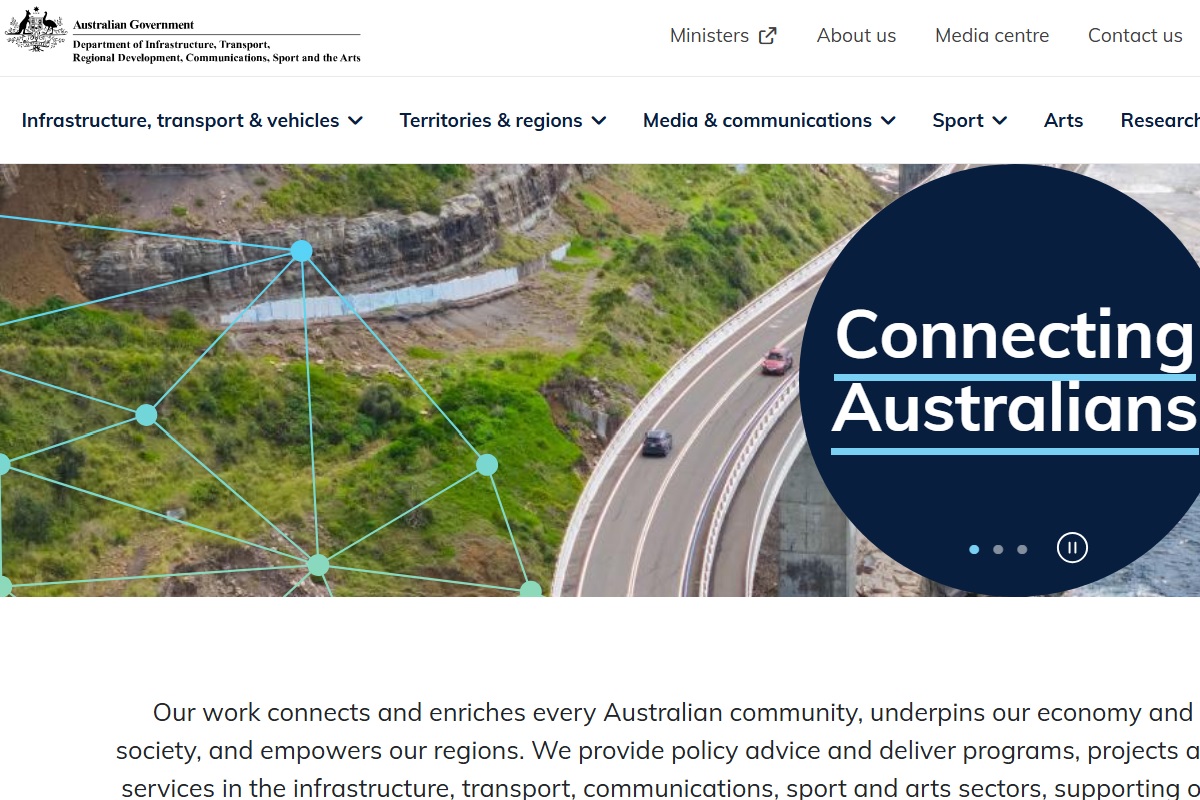 Department of Infrastructure, Transport, Regional Development, Communications, Sports and the Arts