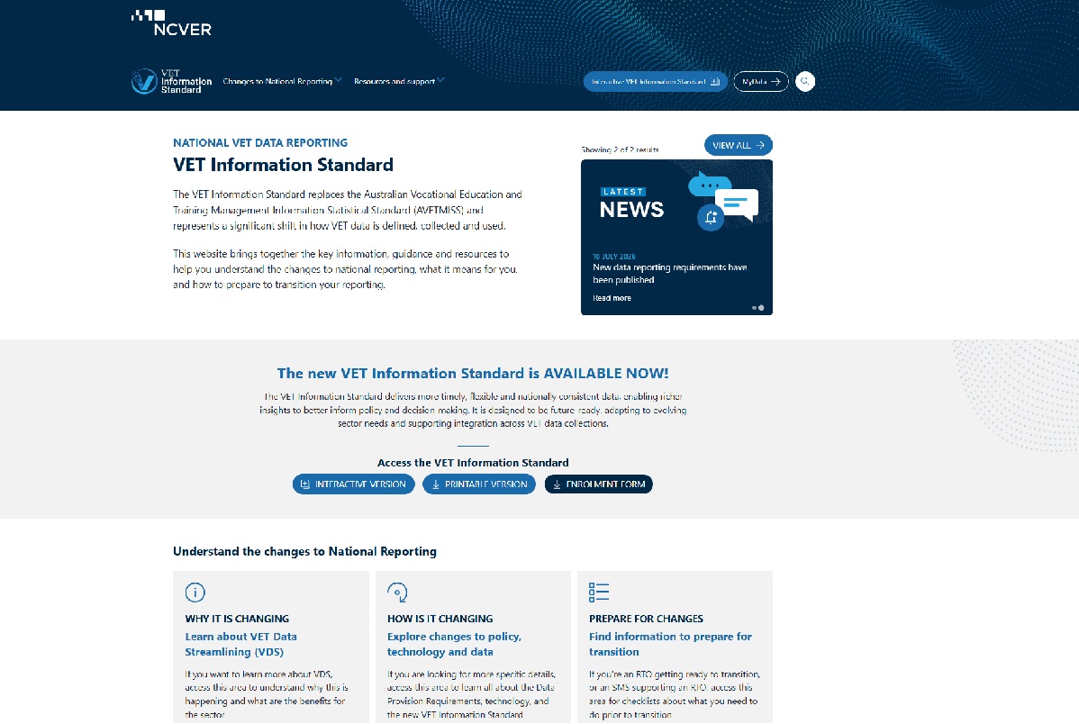 VET Information Standard website