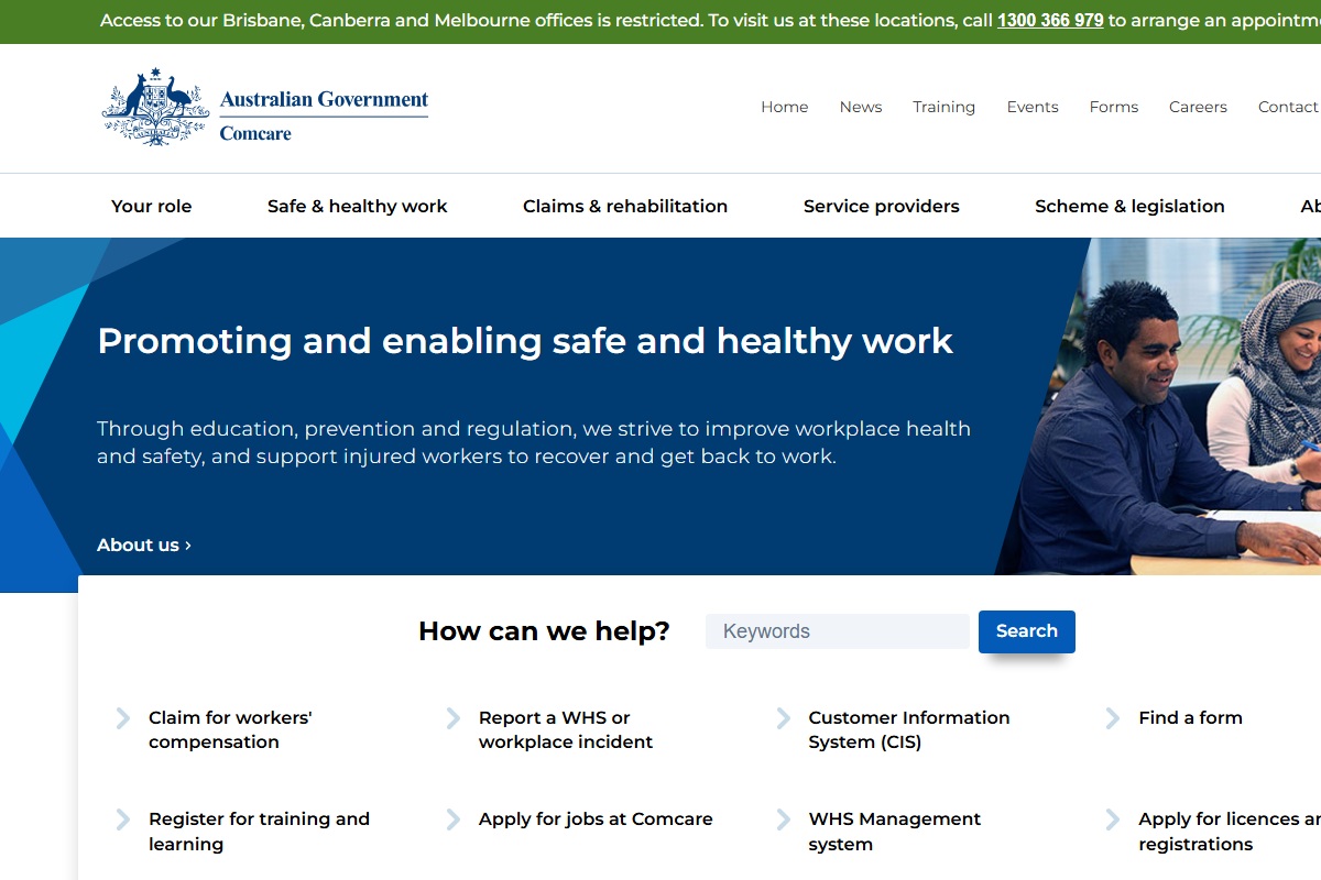 Comcare corporate site