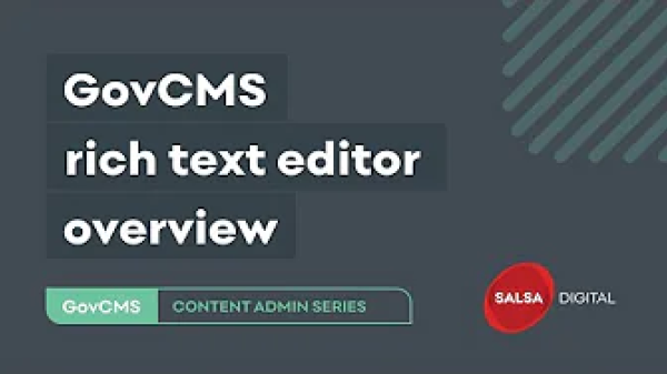 GovCMS rich text editor overview