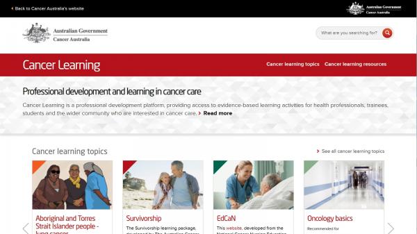Cancer Learning website screenshot