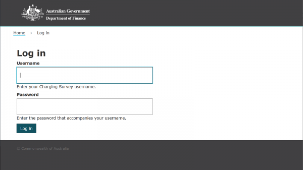 Charging Survey website screenshot