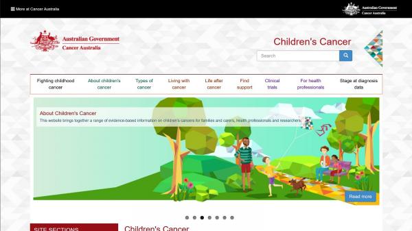 Children's Cancer wesite screenshot