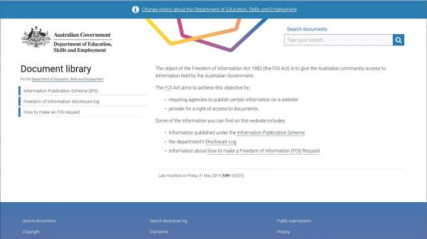 Deptartment of Education, Skills and Employment Document Library