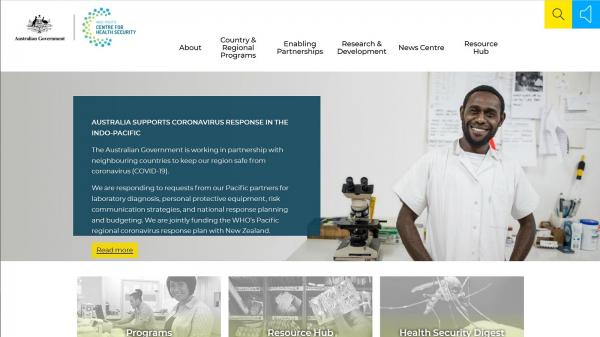 Indo-Pacific Centre for Health Security website screenshot
