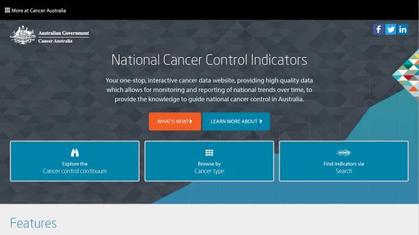 National Cancer Control Indicators website screenshot