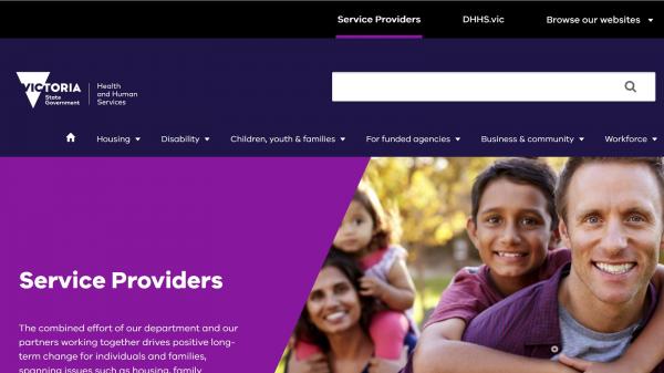 DHHS Service Providers website screenshot