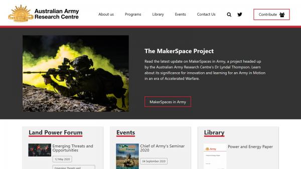 Australian Army Research Centre website screenshot