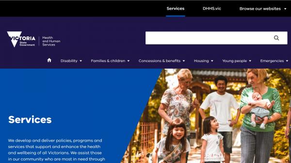 DHHS Services website screenshot
