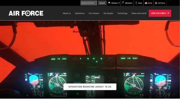 Air Force website screenshot