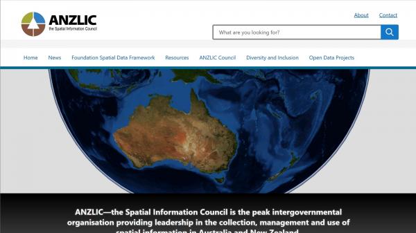 ANZLIC Council website screenshot