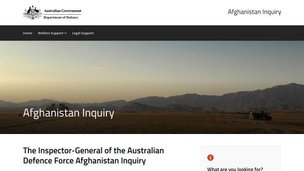 Afghanistan Inquiry website screenshot