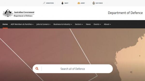 Department of Defence home page screenshot