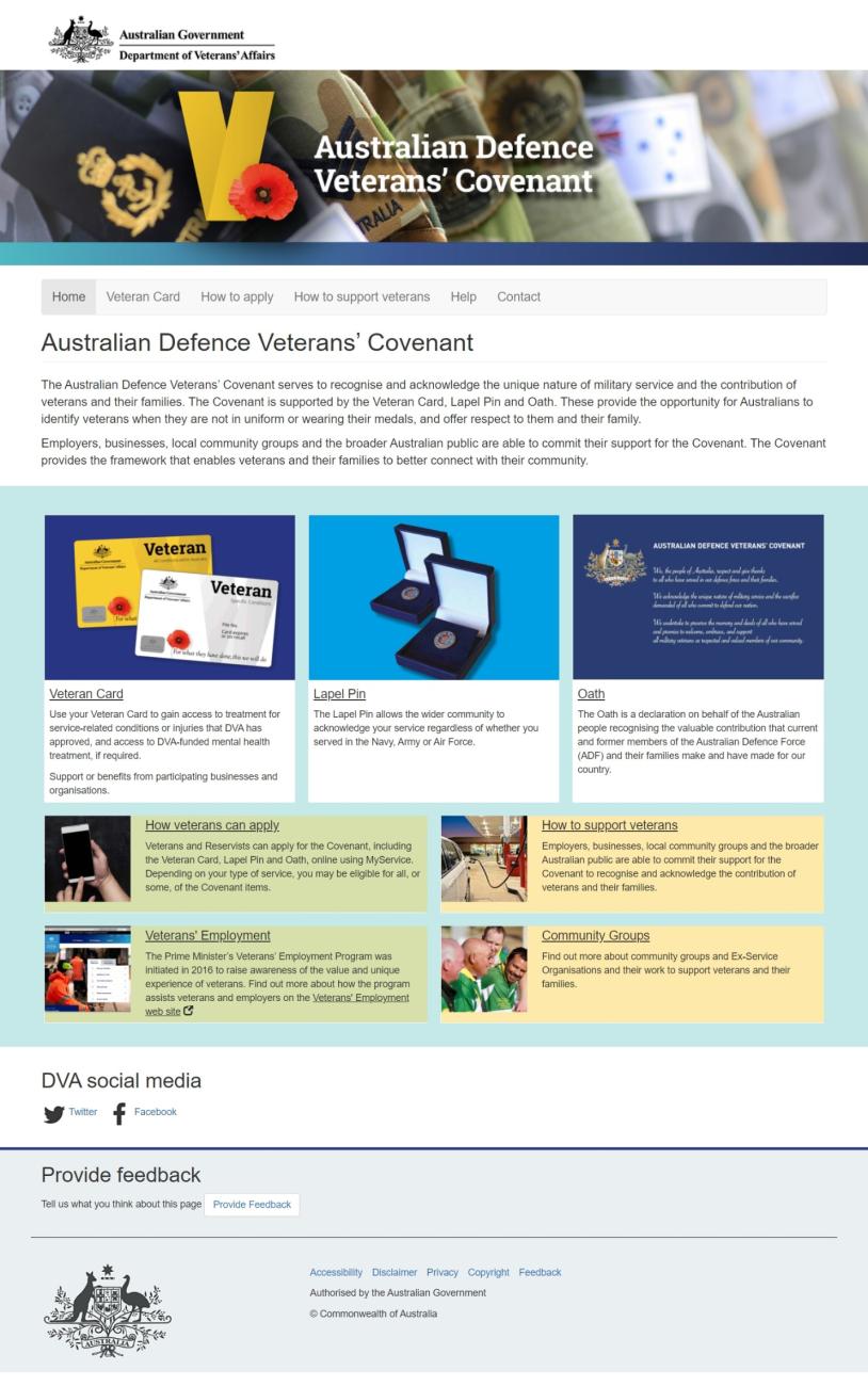 Australian Defence Veterans’ Covenant