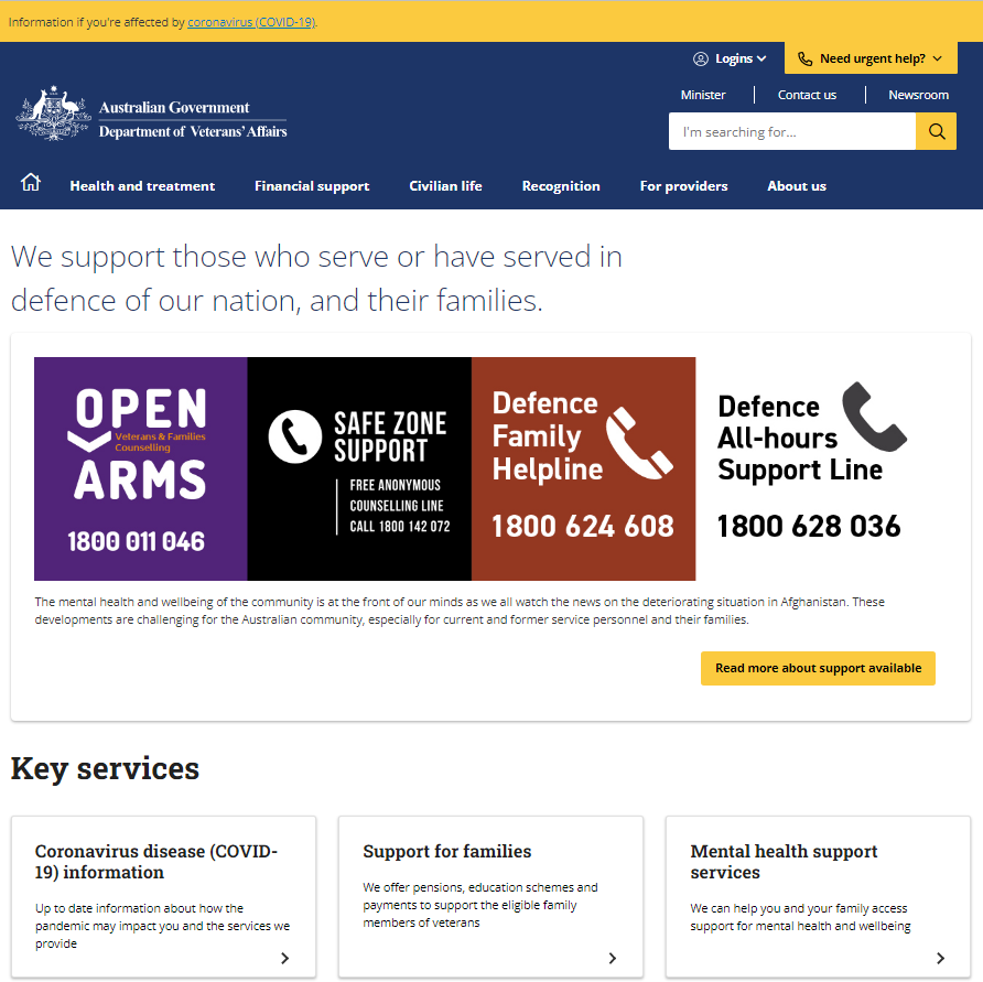 Department of Veterans' Affairs (DVA)