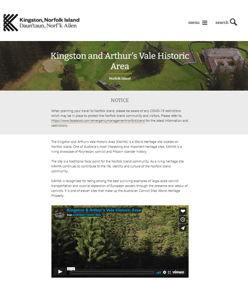 Kingston and Arthur’s Vale Historic Area