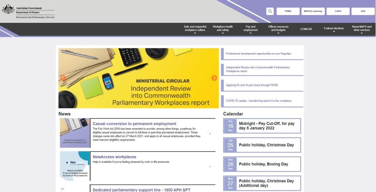 Ministerial and Parliamentary Services (MaPS)