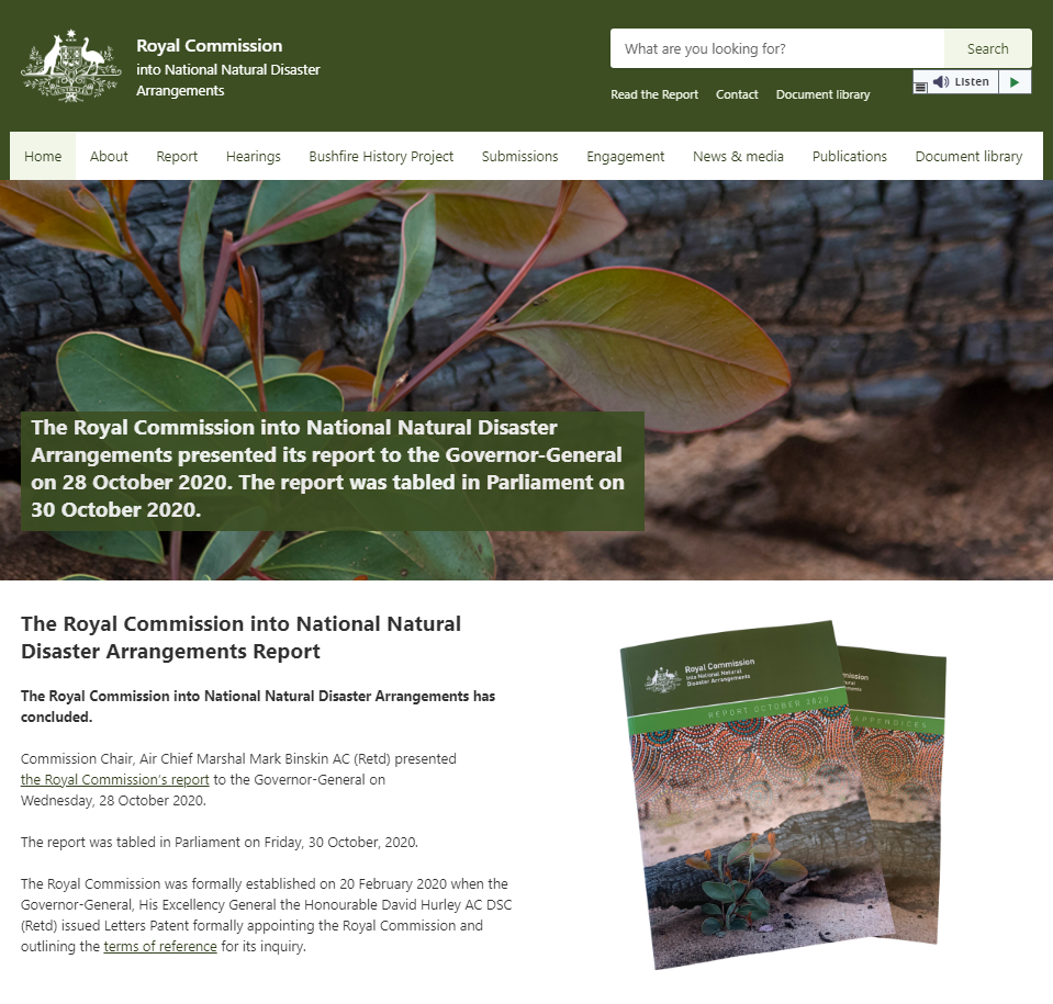 Royal Commission into National Natural Disaster Arrangements