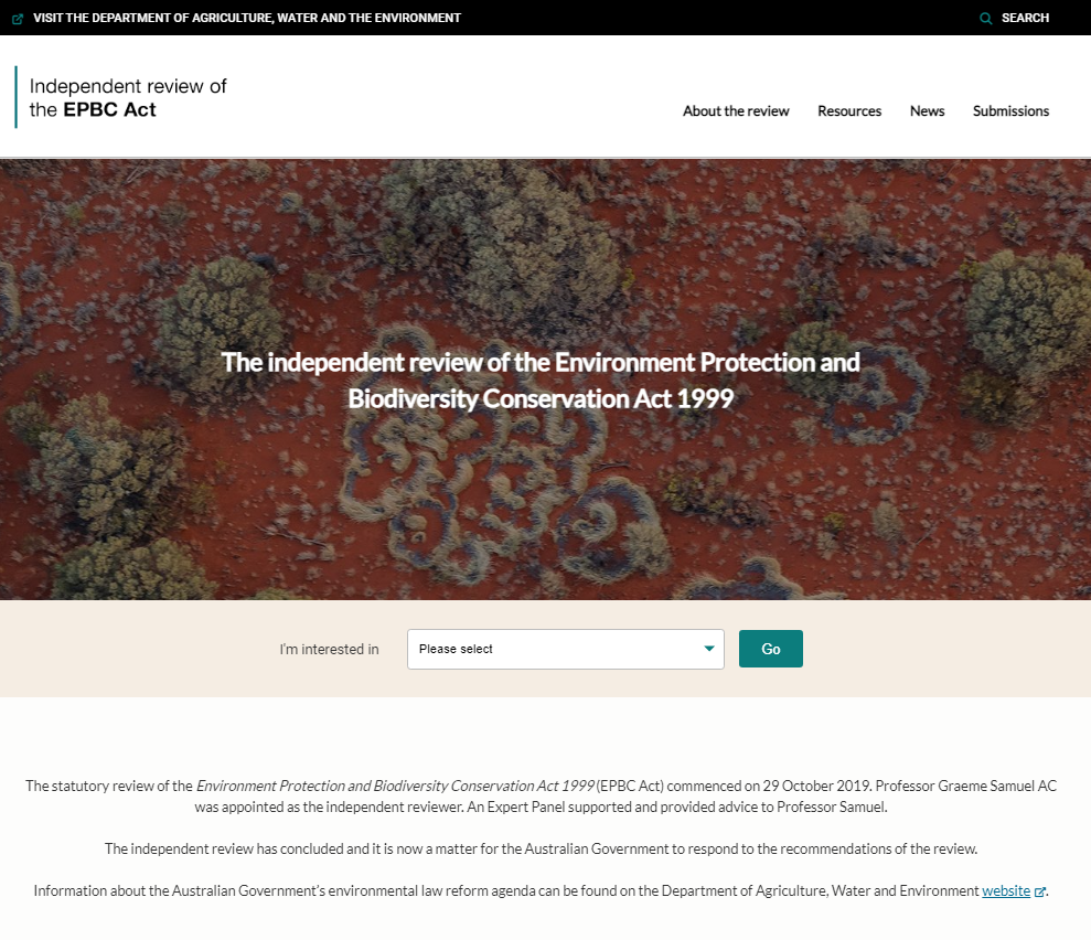 The Independent review of the EPBC Act