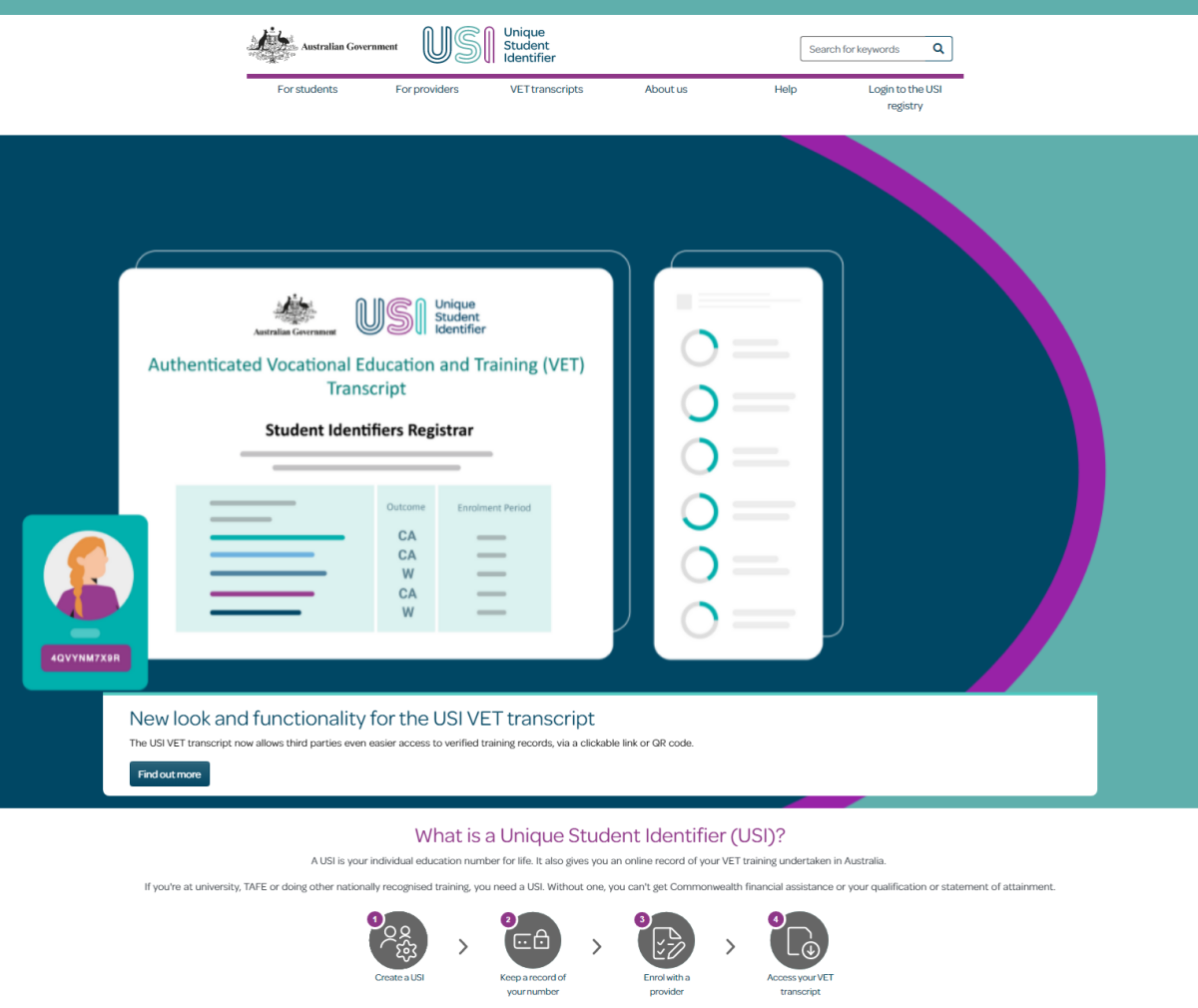 Unique Student Identifier (USI)